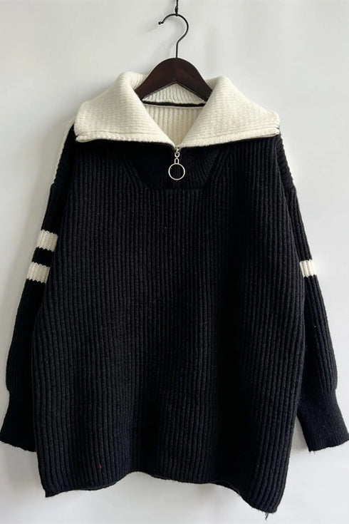 'Isolde' Knit Pullover Sweater - Celes Fashion